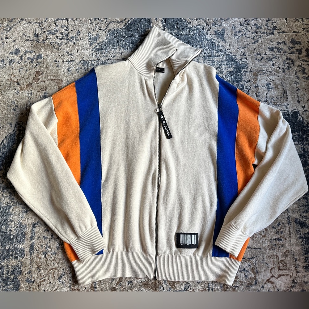 Oversized Zip Sweater - Large ZARA
